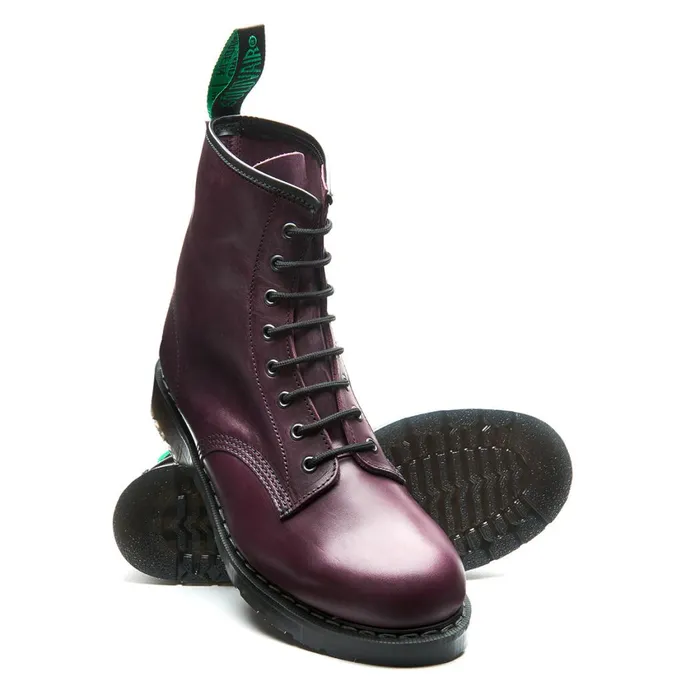 Men Solovair Derby Boots Burgundy Gaucho 8 Eye Derby Boot
