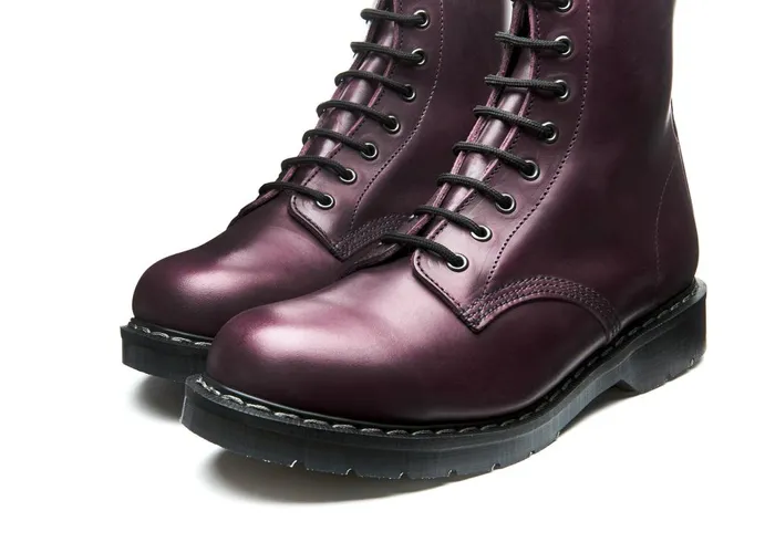 Men Solovair Derby Boots Burgundy Gaucho 8 Eye Derby Boot