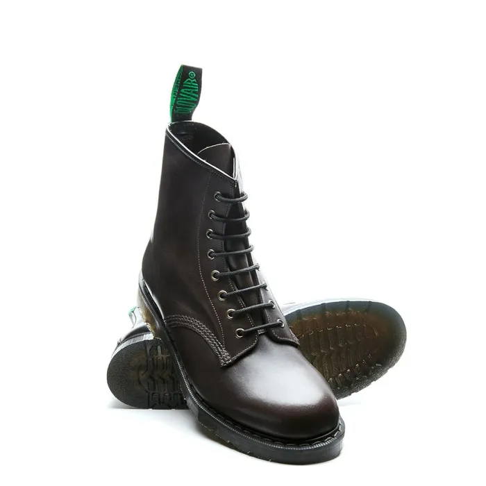 Men Solovair Derby Boots Dark Brown Waxy 8 Eye Derby Boot