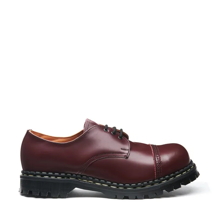 Men Solovair Gibson Shoes Oxblood HiShine Steel Toe Capped Gibson Shoe