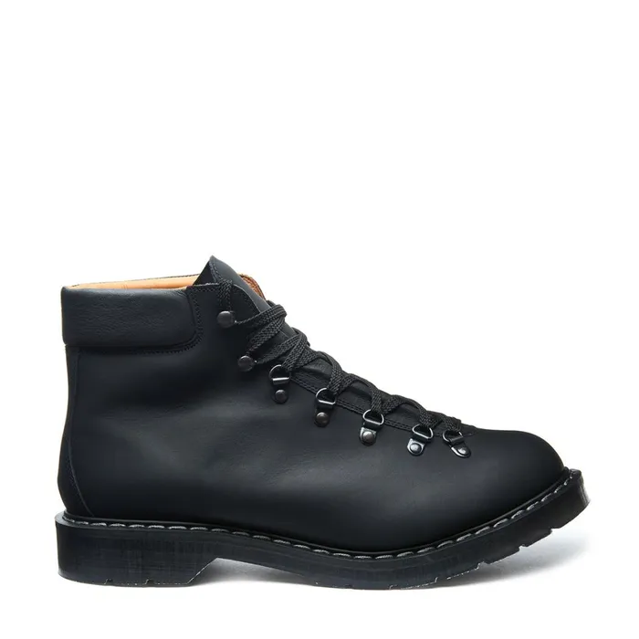 Men Solovair Hiker Boots Black Greasy Urban Hiker