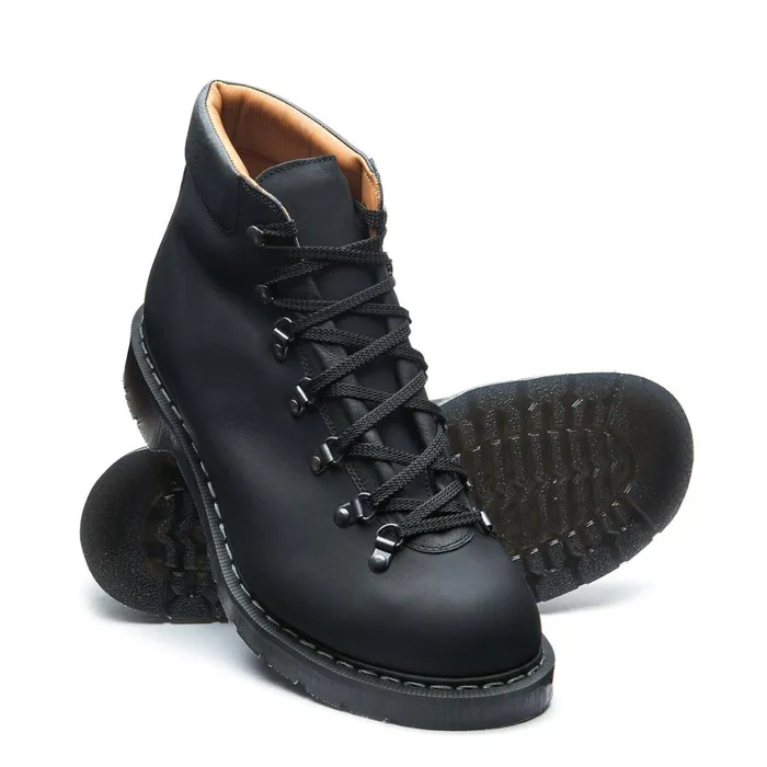 Men Solovair Hiker Boots Black Greasy Urban Hiker