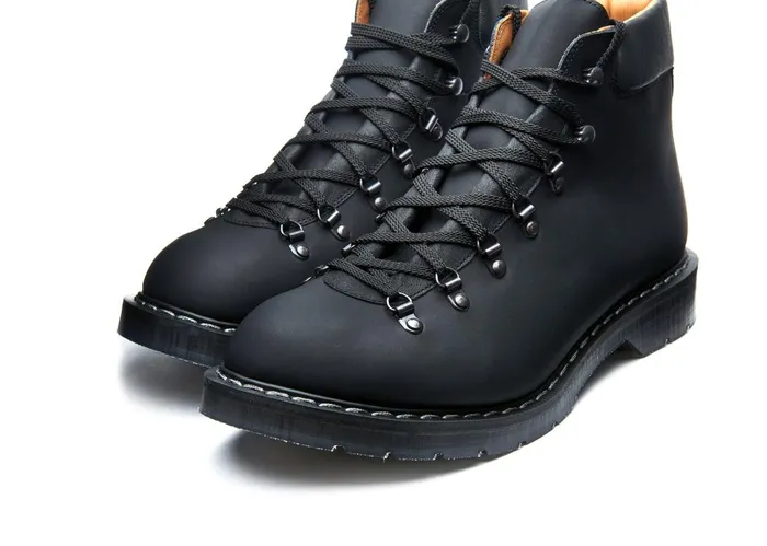 Men Solovair Hiker Boots Black Greasy Urban Hiker