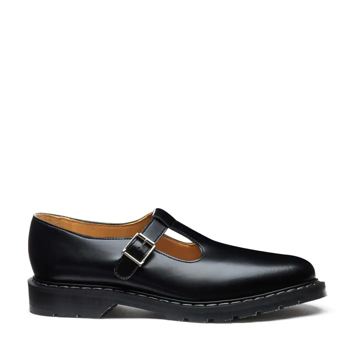 Men Solovair Mary Jane Shoes Black HiShine Mary Jane Shoe