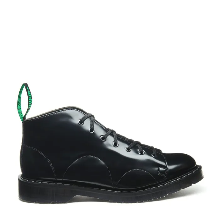 Men Solovair Monkey Boots Black Vegan HiShine Monkey Boot