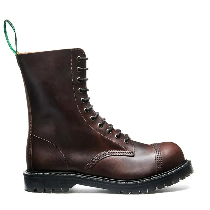 Men Solovair Steel Toe Boots Gaucho Crazy Horse Steel Toe Derby Boot