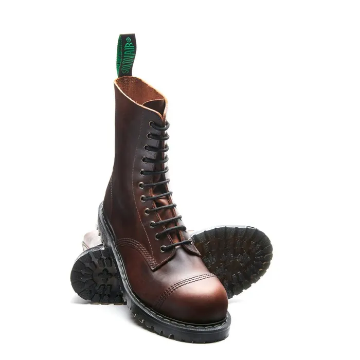 Men Solovair Steel Toe Boots Gaucho Crazy Horse Steel Toe Derby Boot