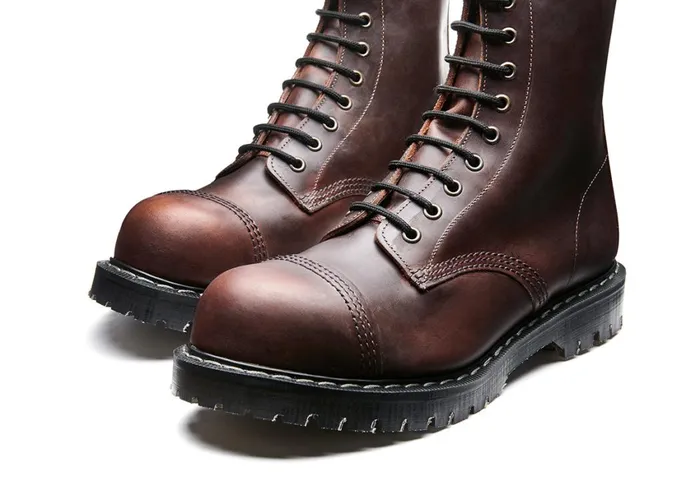 Men Solovair Steel Toe Boots Gaucho Crazy Horse Steel Toe Derby Boot