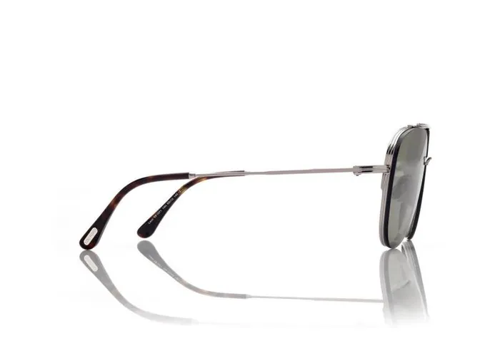 Men SUNGLASSES Tom Ford Leon Sunglasses Ruthenium Green