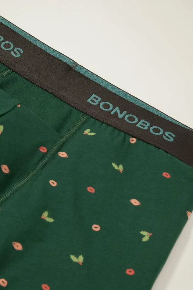 Men Supersoft Underwear Green Mistletoe Smooches Bonobos Socks and Underwear
