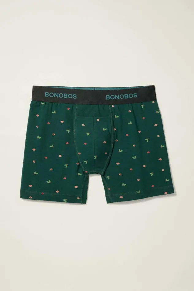 Men Supersoft Underwear Green Mistletoe Smooches Bonobos Socks and Underwear