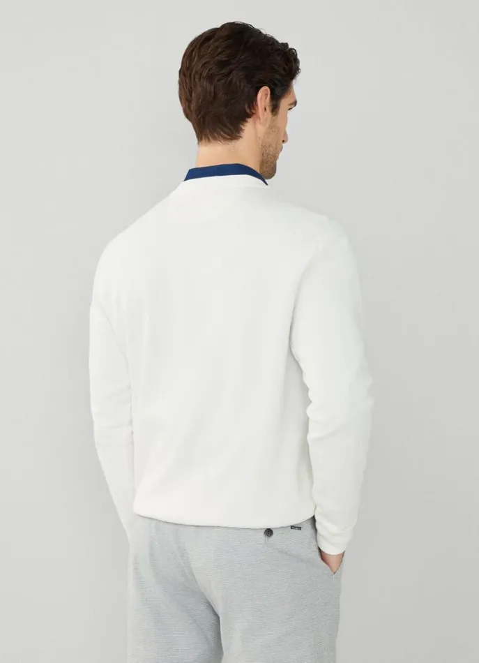 Men Sweatshirts Hackett London Classic Fit Crew Neck Sweatshirt Off White