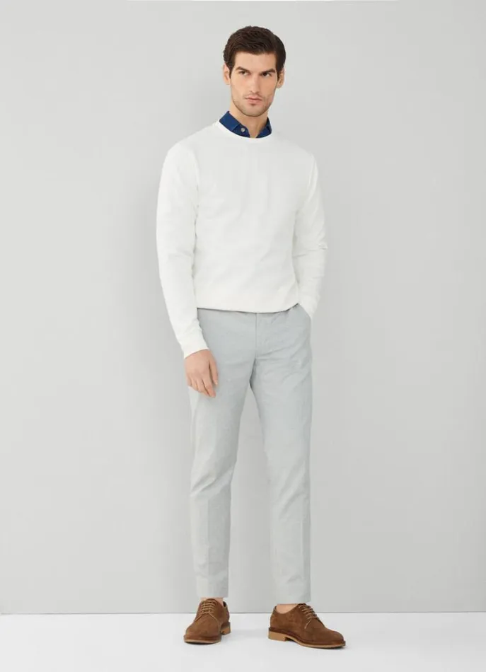 Men Sweatshirts Hackett London Classic Fit Crew Neck Sweatshirt Off White