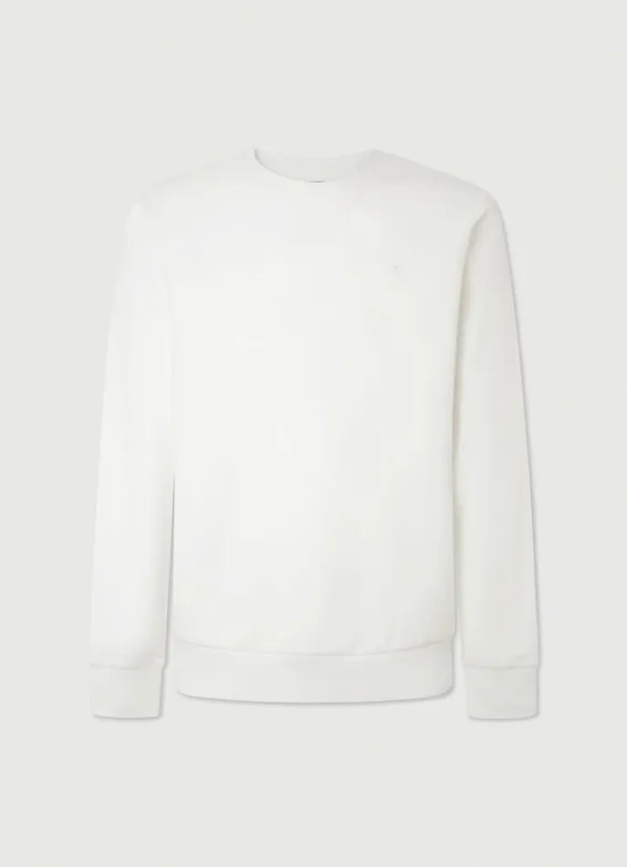Men Sweatshirts Hackett London Classic Fit Crew Neck Sweatshirt Off White