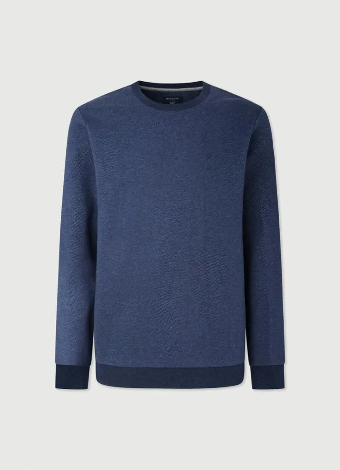 Men Sweatshirts Hackett London Classic Fit Jacquard Sweatshirt Navy