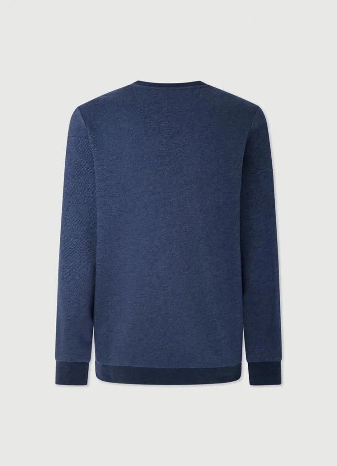 Men Sweatshirts Hackett London Classic Fit Jacquard Sweatshirt Navy