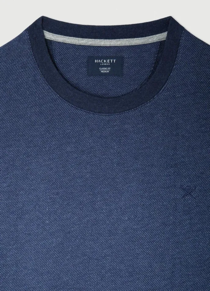Men Sweatshirts Hackett London Classic Fit Jacquard Sweatshirt Navy