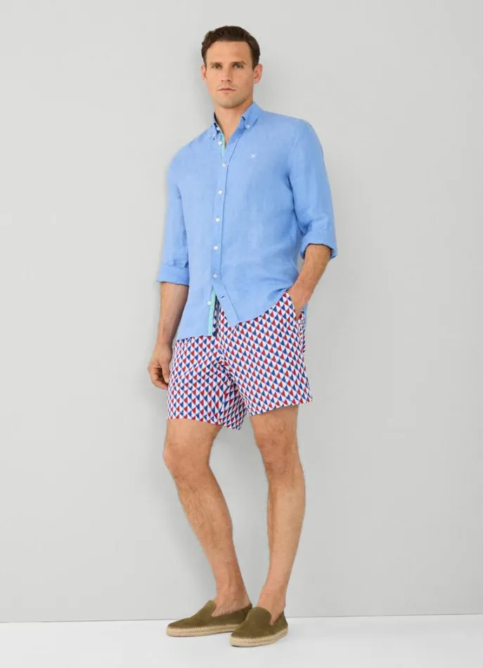 Men Swimwear Hackett London 3d Cube Swim Shorts Red