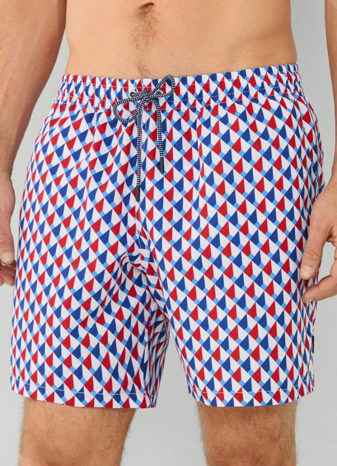 Men Swimwear Hackett London 3d Cube Swim Shorts Red