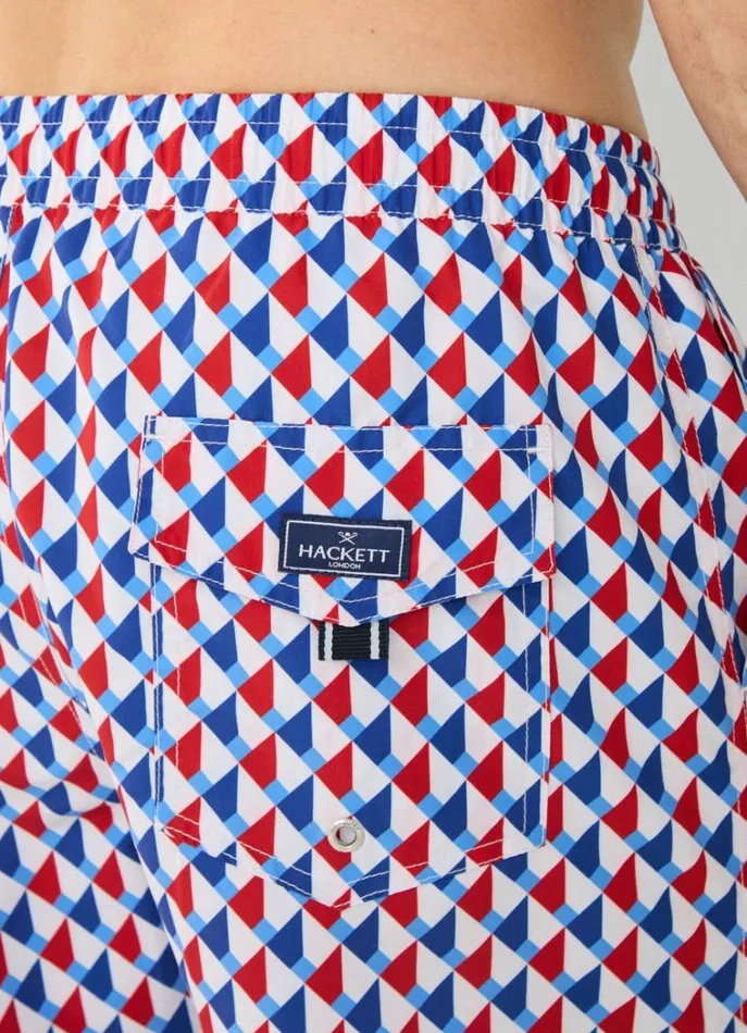 Men Swimwear Hackett London 3d Cube Swim Shorts Red