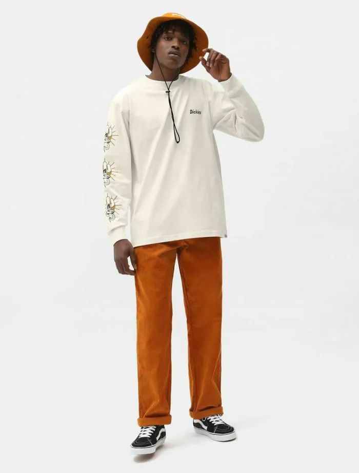 Men TShirts Dickies Bettles Long Sleeve TShirt Ecru