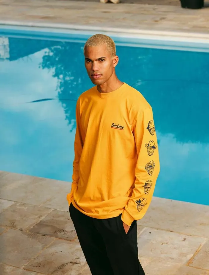 Men TShirts Dickies Federal Dam TShirt Cadnium Yellow