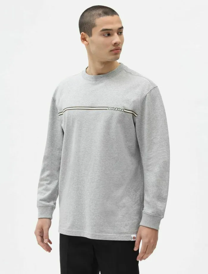 Men TShirts Dickies Sparkman Long Sleeve TShirt Grey Melange