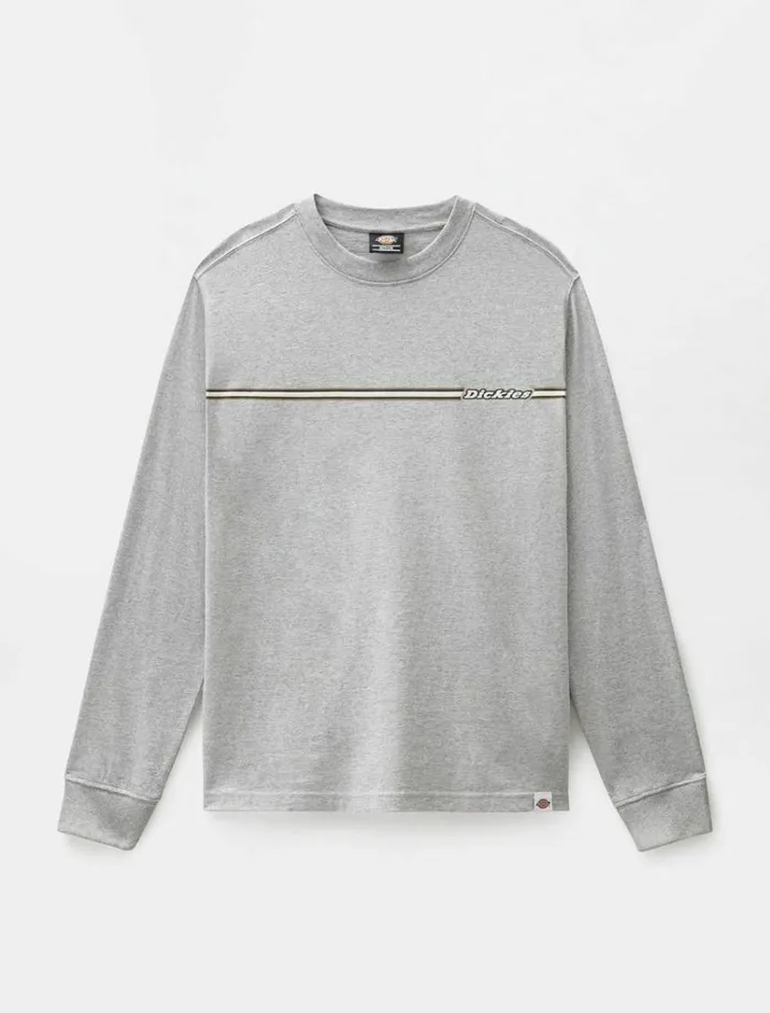 Men TShirts Dickies Sparkman Long Sleeve TShirt Grey Melange