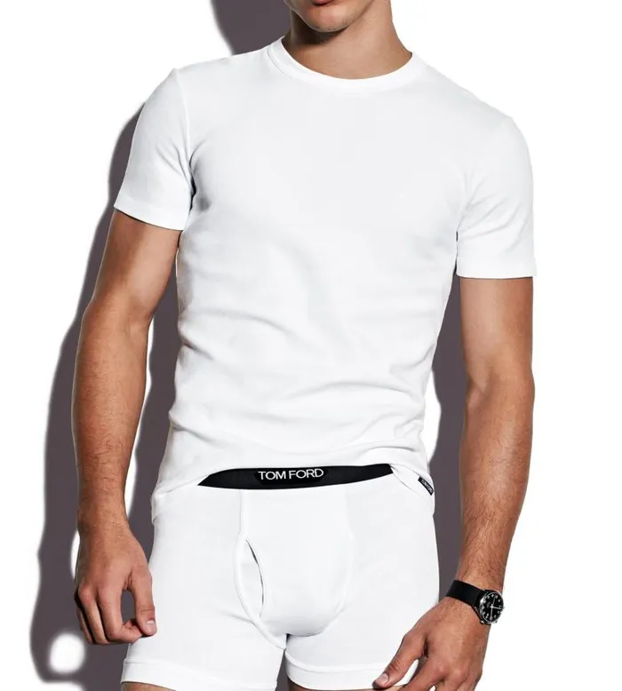 Men TSHIRTS Tom Ford Cotton Crewneck TShirt White
