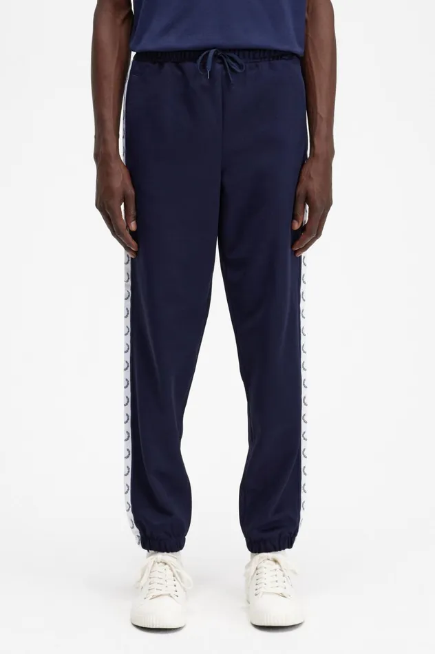 Men Taped Track Pant Carbon Blue Fred Perry Tracksuits