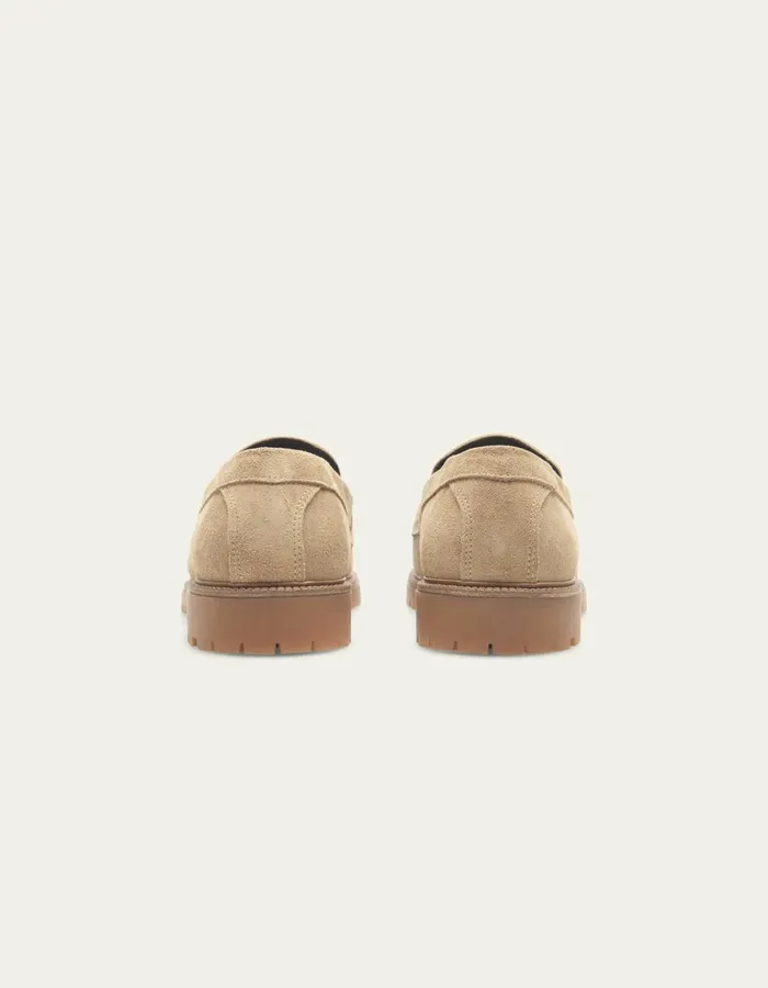 Men Taylor Suede Penny Loafer 8211 Light Sand Les Deux Shoes