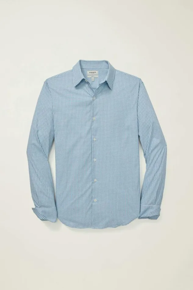 Men Tech Button Down Shirt Blue Raleigh Gingham Bonobos Casual Shirts