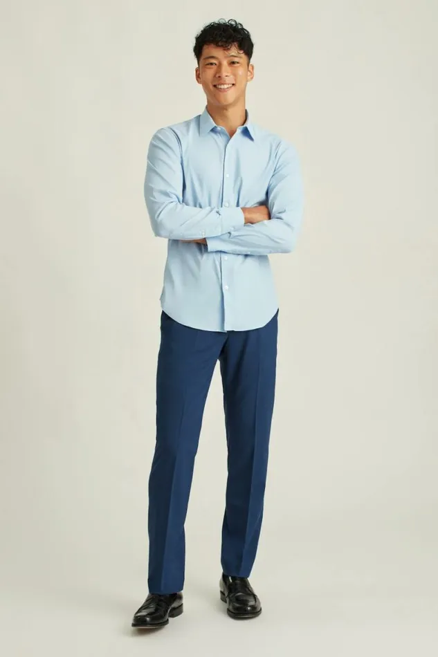 Men Tech Button Down Shirt Light Blue Bonobos Casual Shirts