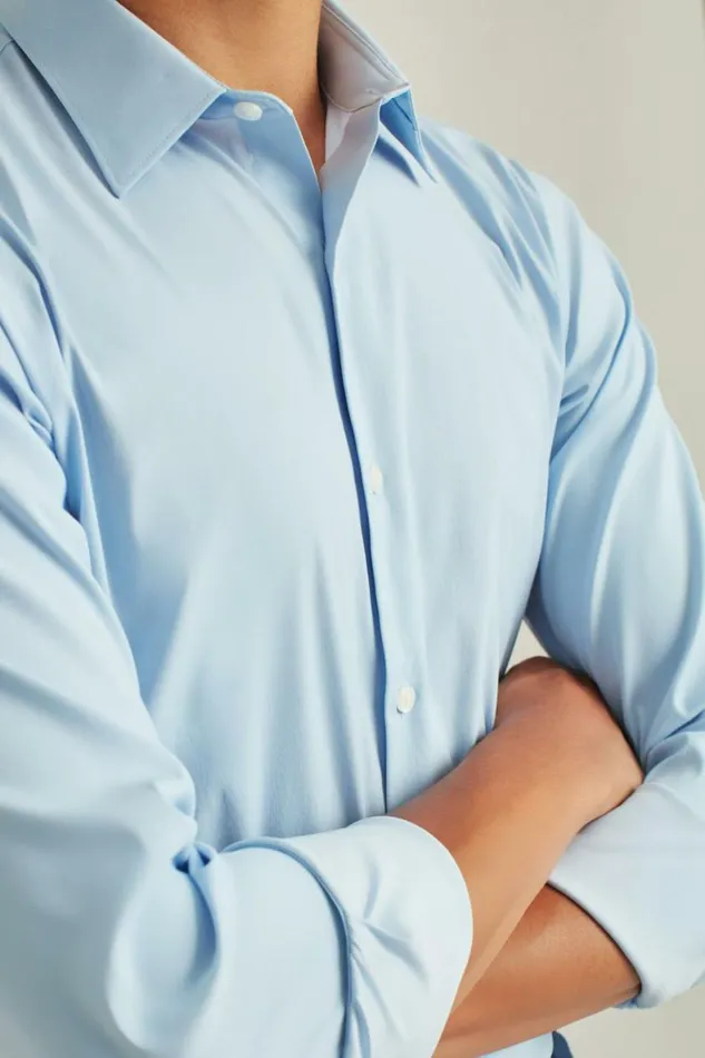 Men Tech Button Down Shirt Light Blue Bonobos Casual Shirts