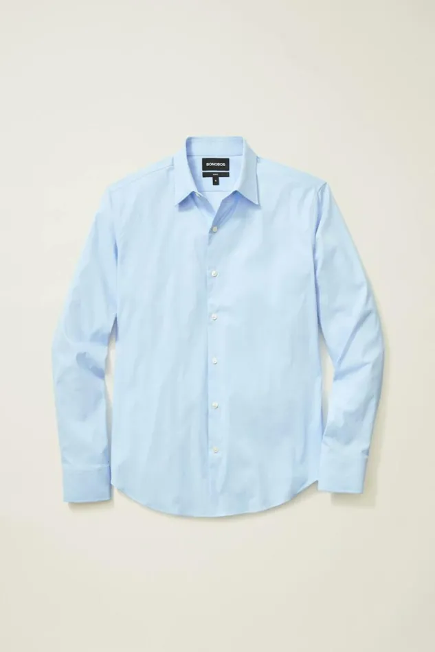 Men Tech Button Down Shirt Light Blue Bonobos Casual Shirts