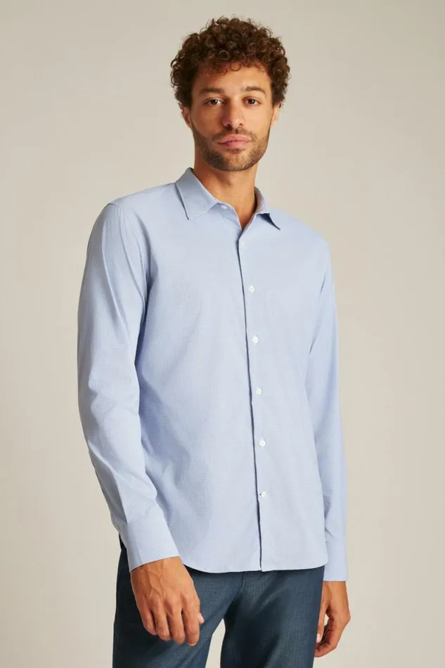 Men Tech Button Down Shirt Lilac Lombard Plaid Bonobos Business Casual Shirts