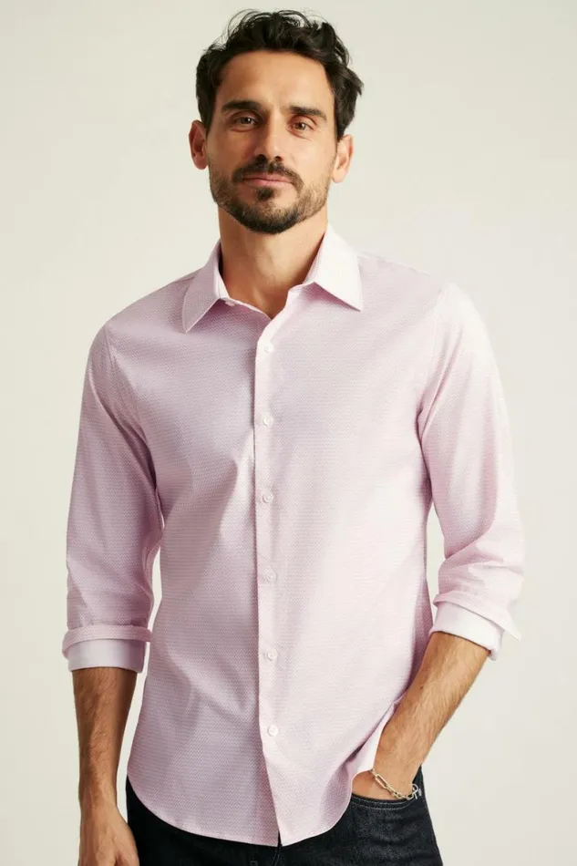 Men Tech Button Down Shirt Pink Astor Geo Bonobos Business Casual Shirts