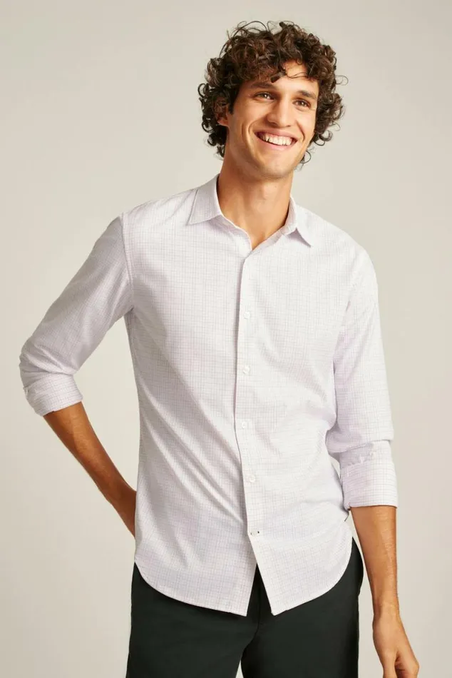 Men Tech Button Down Shirt Purple Check Bonobos Business Casual Shirts