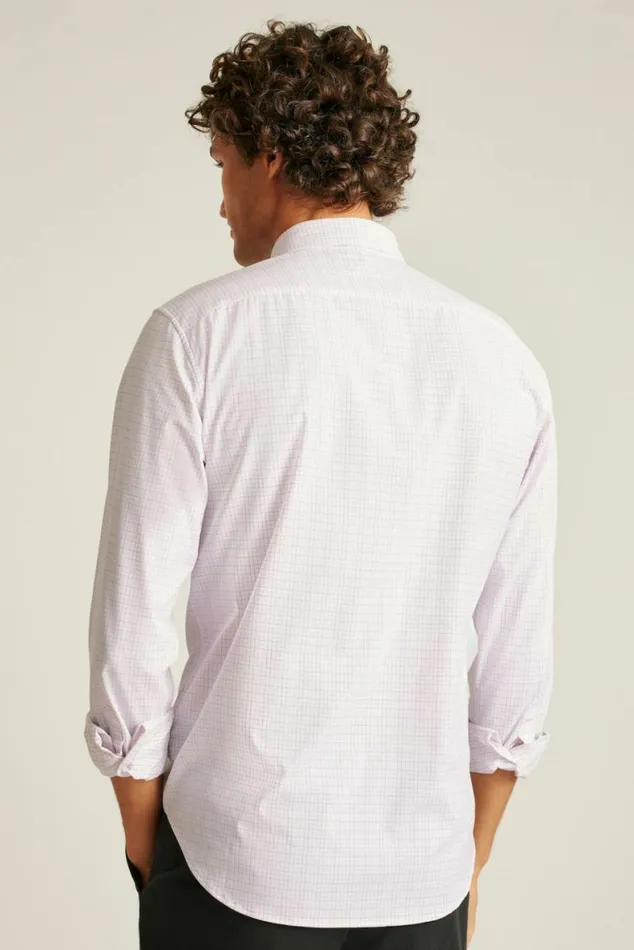 Men Tech Button Down Shirt Purple Check Bonobos Business Casual Shirts