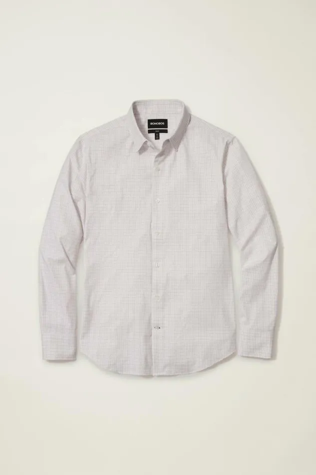 Men Tech Button Down Shirt Purple Check Bonobos Business Casual Shirts