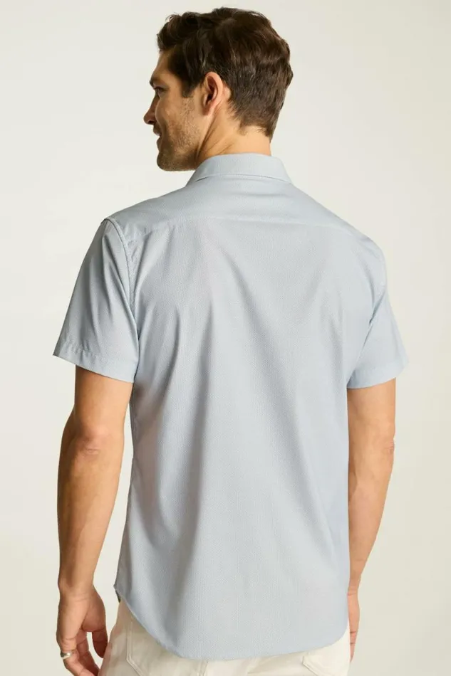Men Tech Short Sleeve Shirt Dusty Blue Geo Bonobos Short Sleeve Shirts