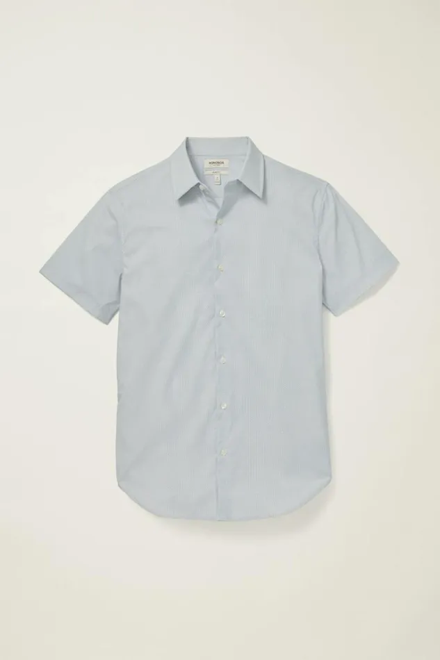 Men Tech Short Sleeve Shirt Dusty Blue Geo Bonobos Short Sleeve Shirts