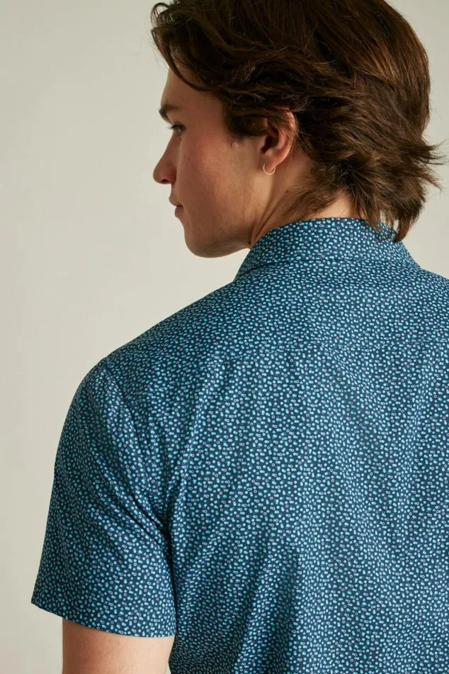 Men Tech Short Sleeve Shirt Navy Carbonation Bonobos Short Sleeve Shirts