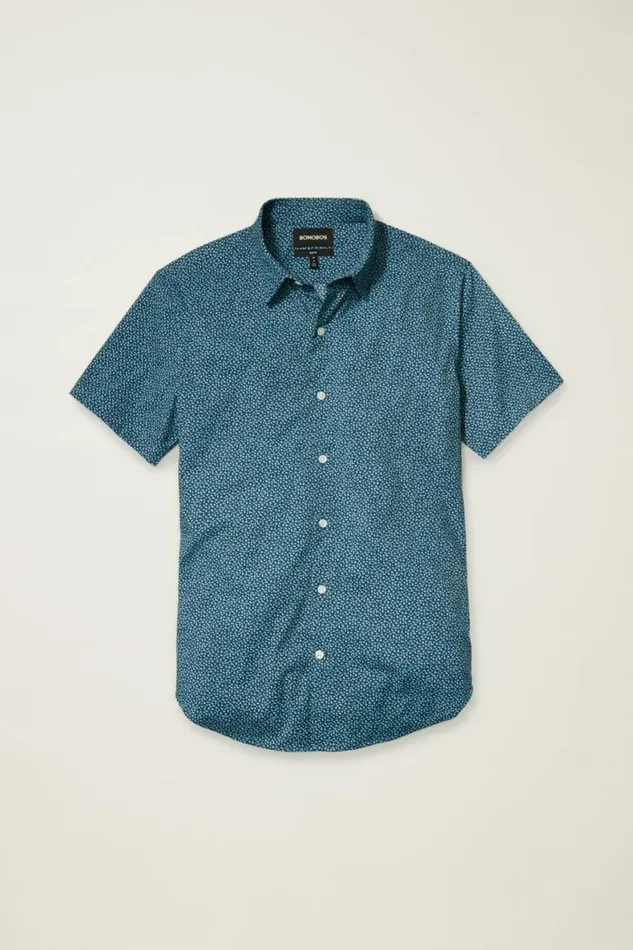 Men Tech Short Sleeve Shirt Navy Carbonation Bonobos Short Sleeve Shirts