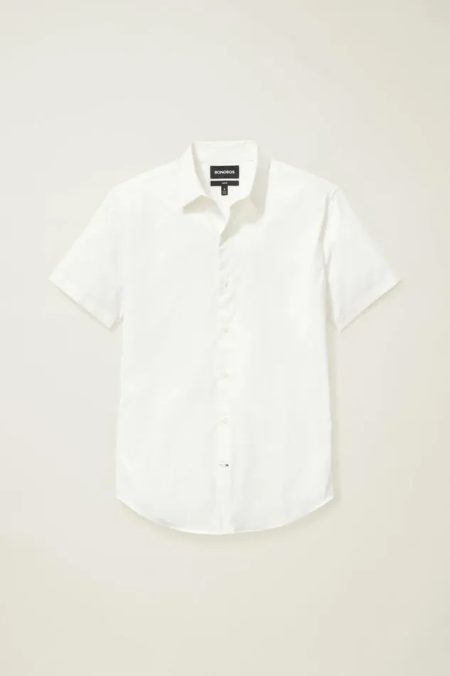 Men Tech Short Sleeve Shirt White Bonobos Short Sleeve Shirts