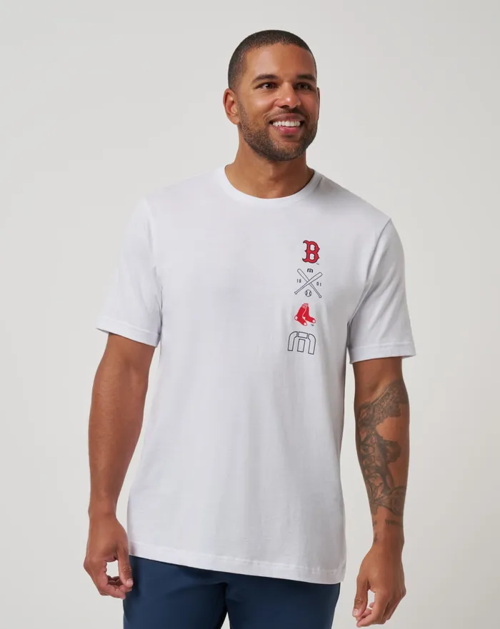 Men Tees TravisMathew BOSTON RED SOX SUNSET SLAM 20 TEE White