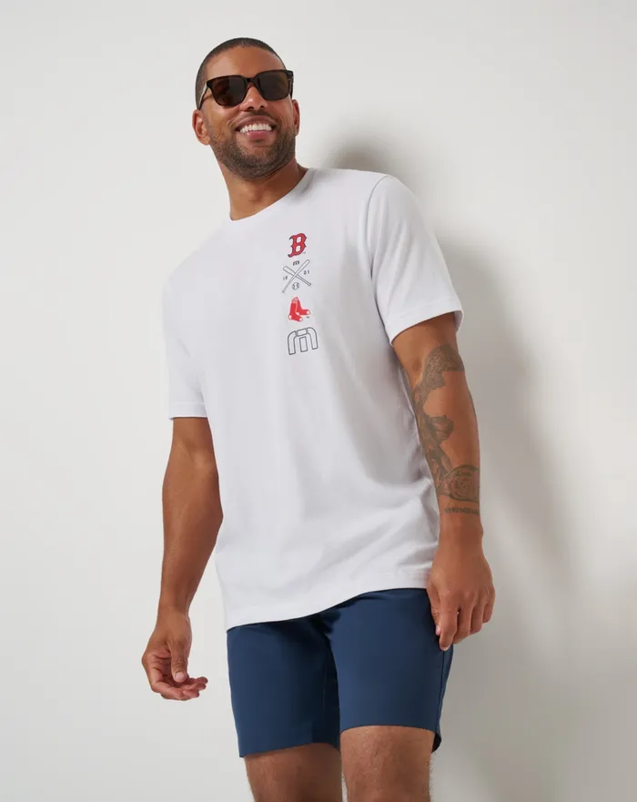 Men Tees TravisMathew BOSTON RED SOX SUNSET SLAM 20 TEE White