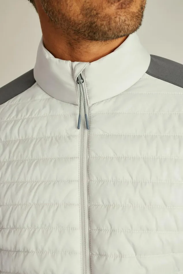 Men The Lightweight Hybrid Jacket Lunar Rock Grey And Lava Smoke Dark Grey Bonobos Jackets and Coats