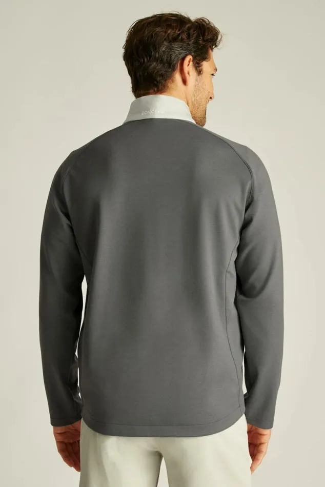 Men The Lightweight Hybrid Jacket Lunar Rock Grey And Lava Smoke Dark Grey Bonobos Jackets and Coats