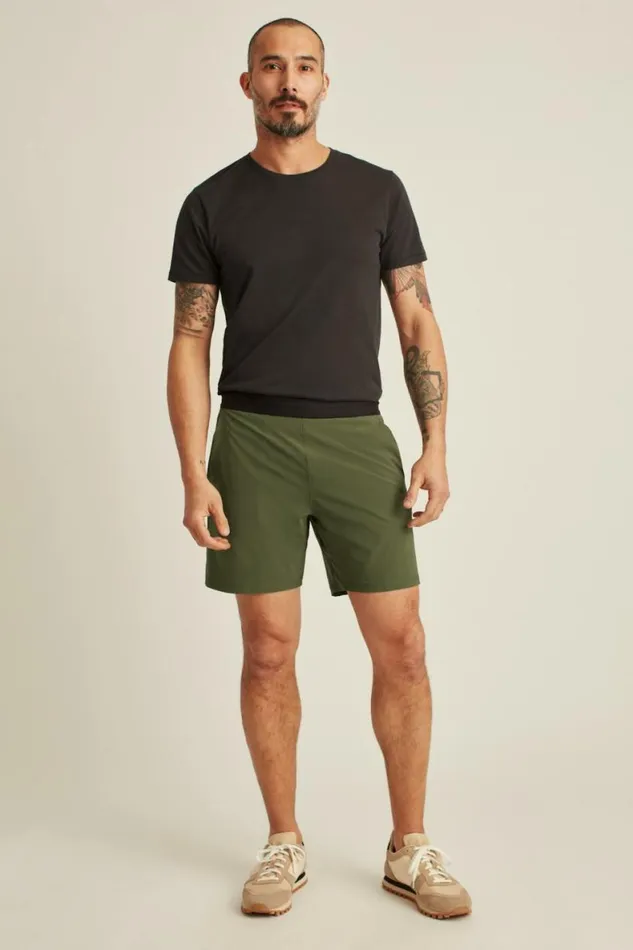 Men The Lined Gym Short Wild Olive Bonobos Casual Shorts